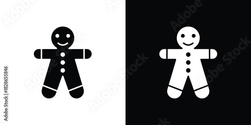 Gingerbread man icons symbol for web and mobile filled vector isolated