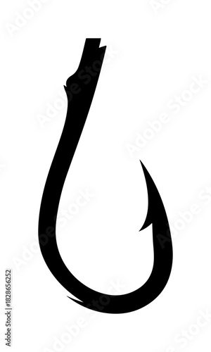 Fishing hook icon, simple and strong for outdoor adventure and angling designs