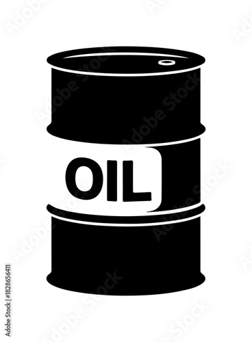 Oil barrel illustration for energy industry needs, crude oil production symbol