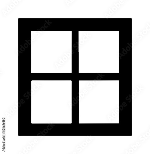 Clean modern window graphic element, simple architectural design for construction
