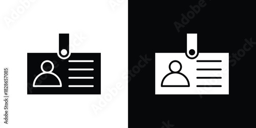 ID badge icons symbol for web and mobile filled vector isolated