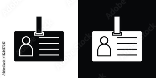 ID badge icons symbol for web and mobile filled vector isolated