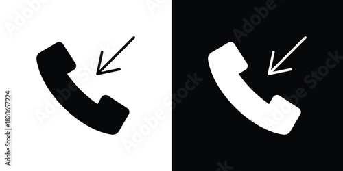 Incoming Call icons symbol for web and mobile filled vector isolated