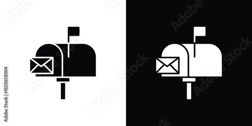 Mailbox icons symbol for web and mobile filled vector isolated