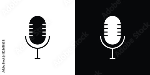 Microphone icons symbol for web and mobile filled vector isolated