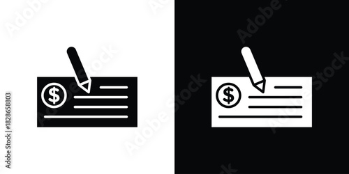 Money check icons symbol for web and mobile filled vector isolated