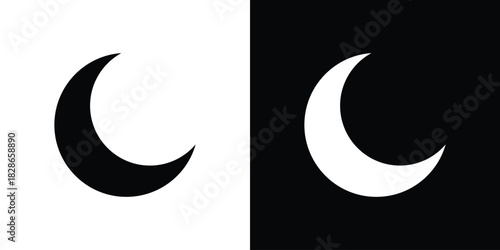 Moon icons symbol for web and mobile filled vector isolated