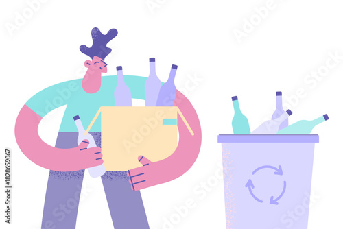 Recycling trash and garbage concept