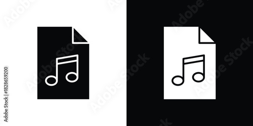 Music File icons symbol for web and mobile filled vector isolated