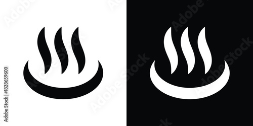 Onsen icons symbol for web and mobile filled vector isolated