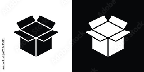 Open box icons symbol for web and mobile filled vector isolated