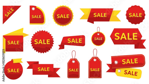 Boost your sales this season with vibrant price tags and banners, ideal for retail promotions and advertising discounts during special shopping events now