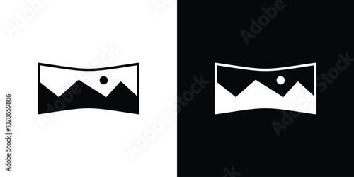 Panoramic icons symbol for web and mobile filled vector isolated