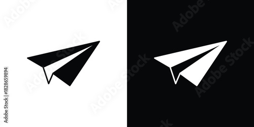 Paper plane icons symbol for web and mobile filled vector isolated