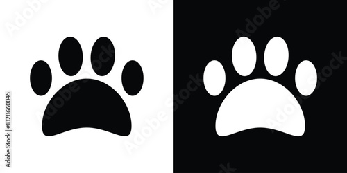 Paw icons symbol for web and mobile filled vector isolated