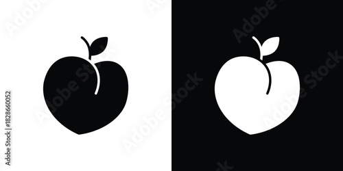 Peach icons symbol for web and mobile filled vector isolated