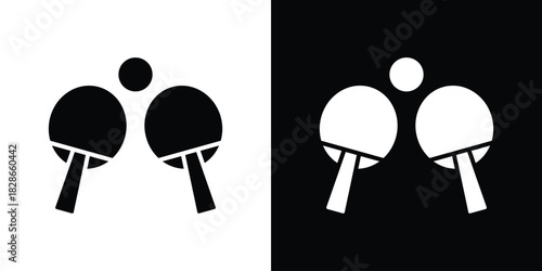 Ping pong icons symbol for web and mobile filled vector isolated