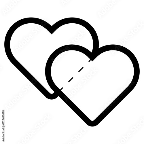 double heart shape love icon