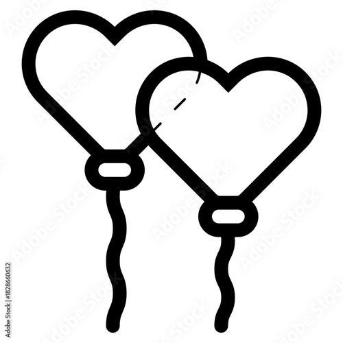 heart shape balloons icon