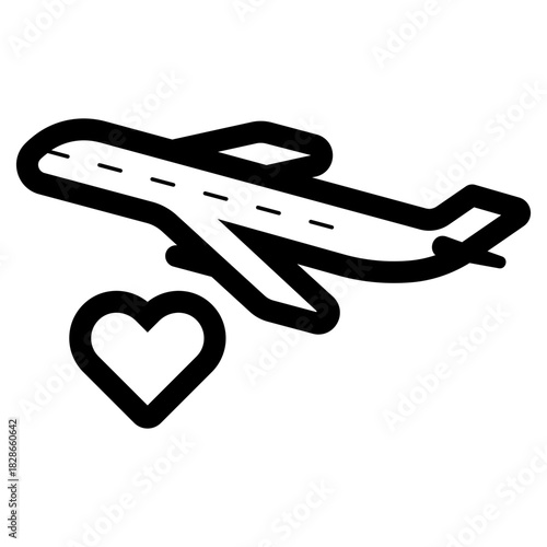 honeymoon by airplane icon