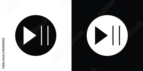 Play pause icons symbol for web and mobile filled vector isolated