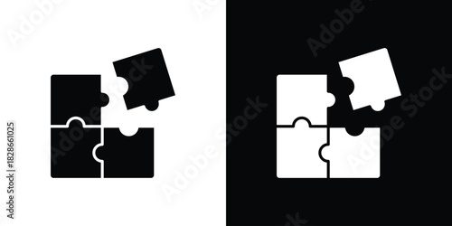 Puzzle icons symbol for web and mobile filled vector isolated