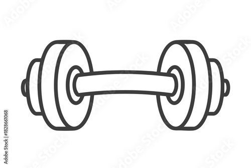 Simple Line Art Dumbbell Icon