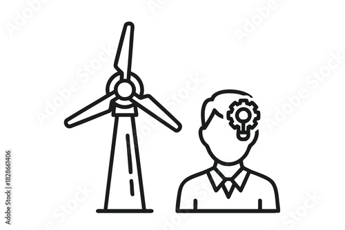 Engineer Designing Wind Turbine