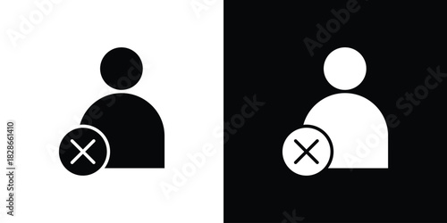 Remove user icons symbol for web and mobile filled vector isolated