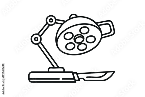 Simple Line Art Desktop Lamp Icon