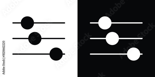 Settings sliders icons symbol for web and mobile filled vector isolated