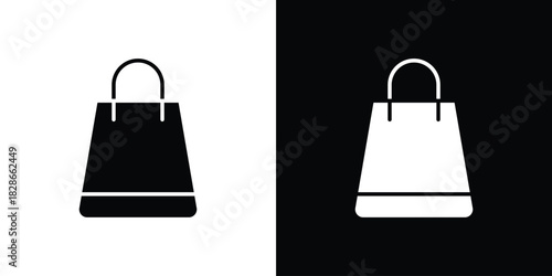 Shopping bag icons symbol for web and mobile filled vector isolated