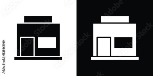 Store icons symbol for web and mobile filled vector isolated