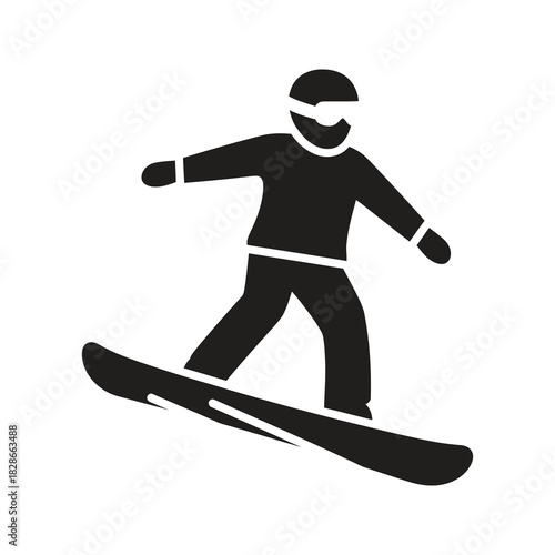 Snowboarding person symbolizing winter sports and cold weather activity