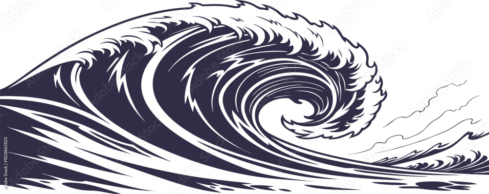 Fototapeta premium black and white swirl