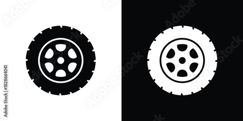 Tire icons symbol for web and mobile filled vector isolated