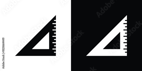 Triangle ruler icons symbol for web and mobile filled vector isolated