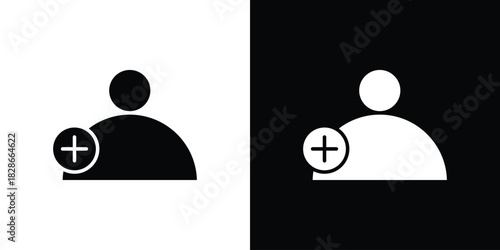 User add icons symbol for web and mobile filled vector isolated