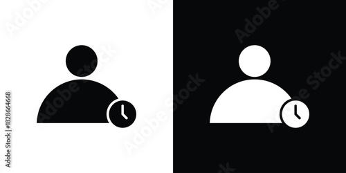 User time icons symbol for web and mobile filled vector isolated