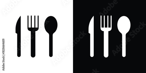 Utensils icons symbol for web and mobile filled vector isolated