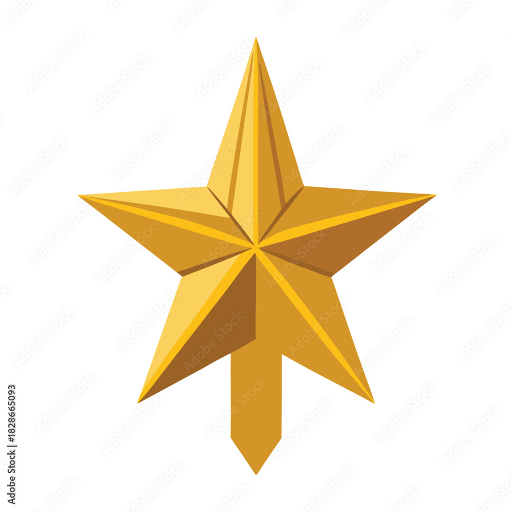 Fototapeta premium golden star isolated on white