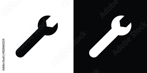 Wrench icons symbol for web and mobile filled vector isolated