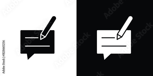 Write comment icons symbol for web and mobile filled vector isolated