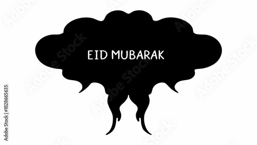 vector illustration of a cloud eid wish