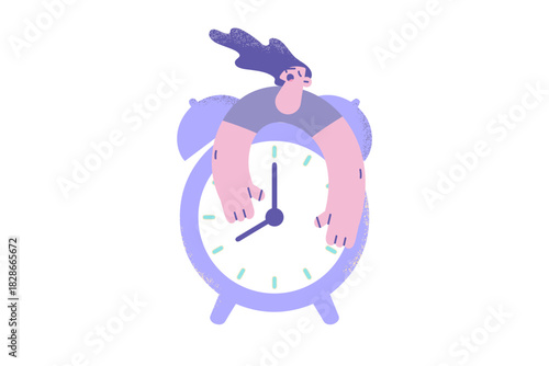 Hard waking up and stress concept.