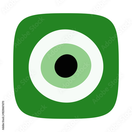 Green Squircle Evil Eye Success Symbol
