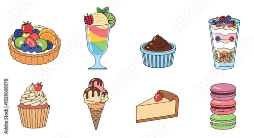 Assorted desserts and pastries collection