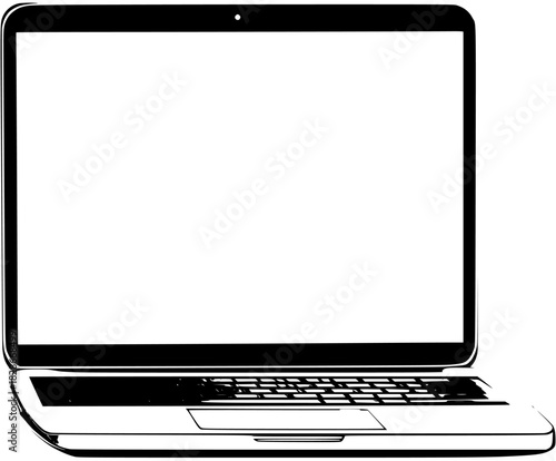 Black White Laptop - Simple Elegance | Clean, isolated vector art for creative projects.