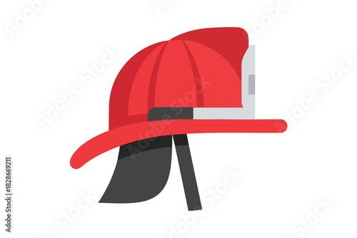 Red Firefighter Helmet Illustration