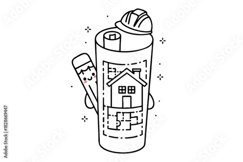 Can of house plan and tools